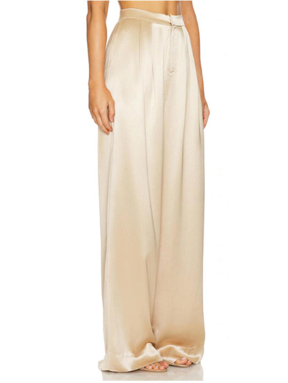 NONCHALANT THE LABEL Paris satin Pant sand size m NWT $391 msrp
